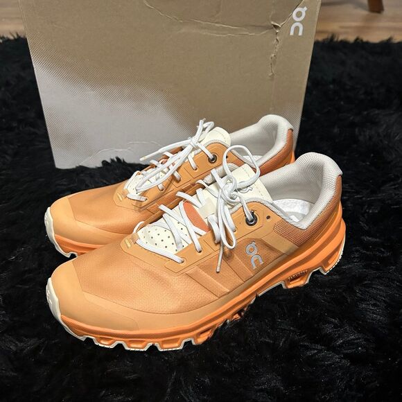 ON CLOUDVENTURE orange hiking athletic training lace up shoes sneakers sz 9 new - Picture 8 of 8